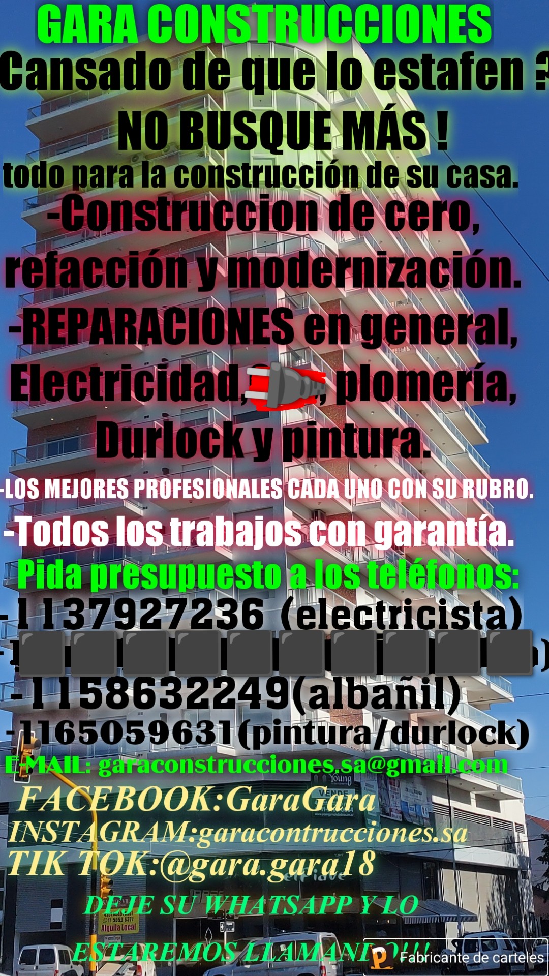 Gara Gara, Electricista en Buenos Aires (CABA)
